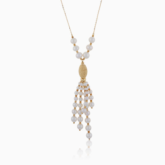 18K YELLOW GOLD NECKLACE DECORTAED BY WHITE PEARLS FROM DANAH COLLECTION