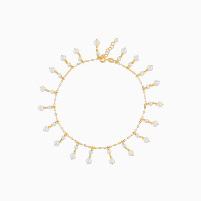 18K Yellow Gold Pearl Anklet from the Danah Collection
