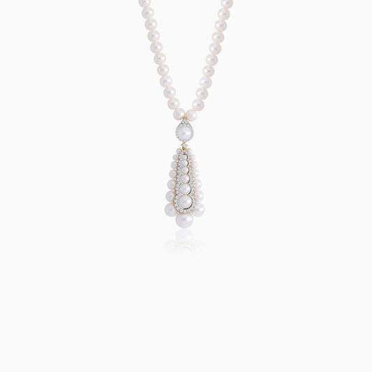 Danah 18K Gold Pearl Necklace with Zircon Stones