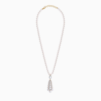 Danah 18K Gold Pearl Necklace with Zircon Stones