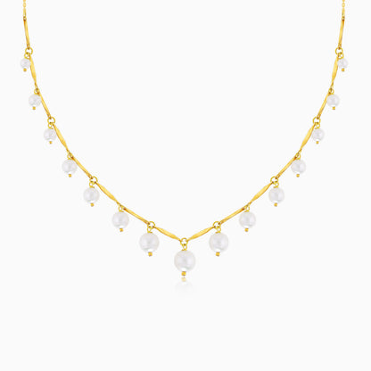 18k Yellow Gold Pearl Necklace | Danah Collection