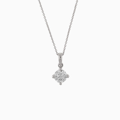 18K White Gold Solitaire Diamond Necklace – Solitaire Collection