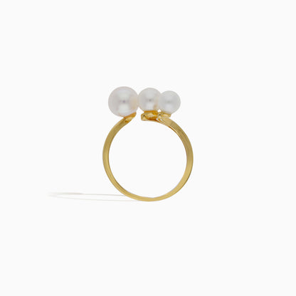 18K Yellow Gold Ring with Pearls from Danah Collection