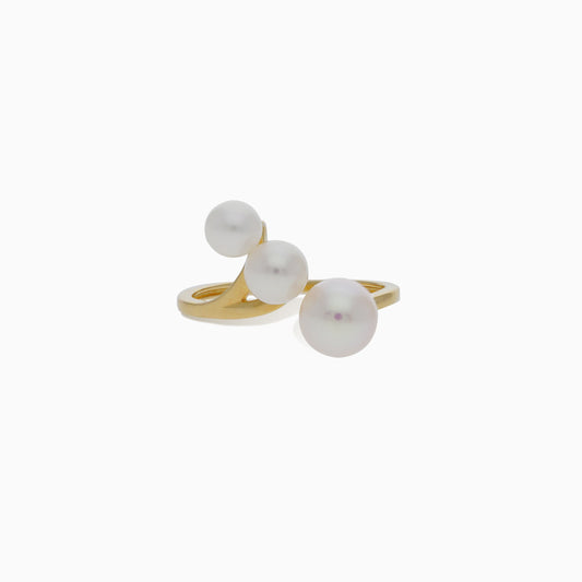 18K Yellow Gold Ring with Pearls from Danah Collection