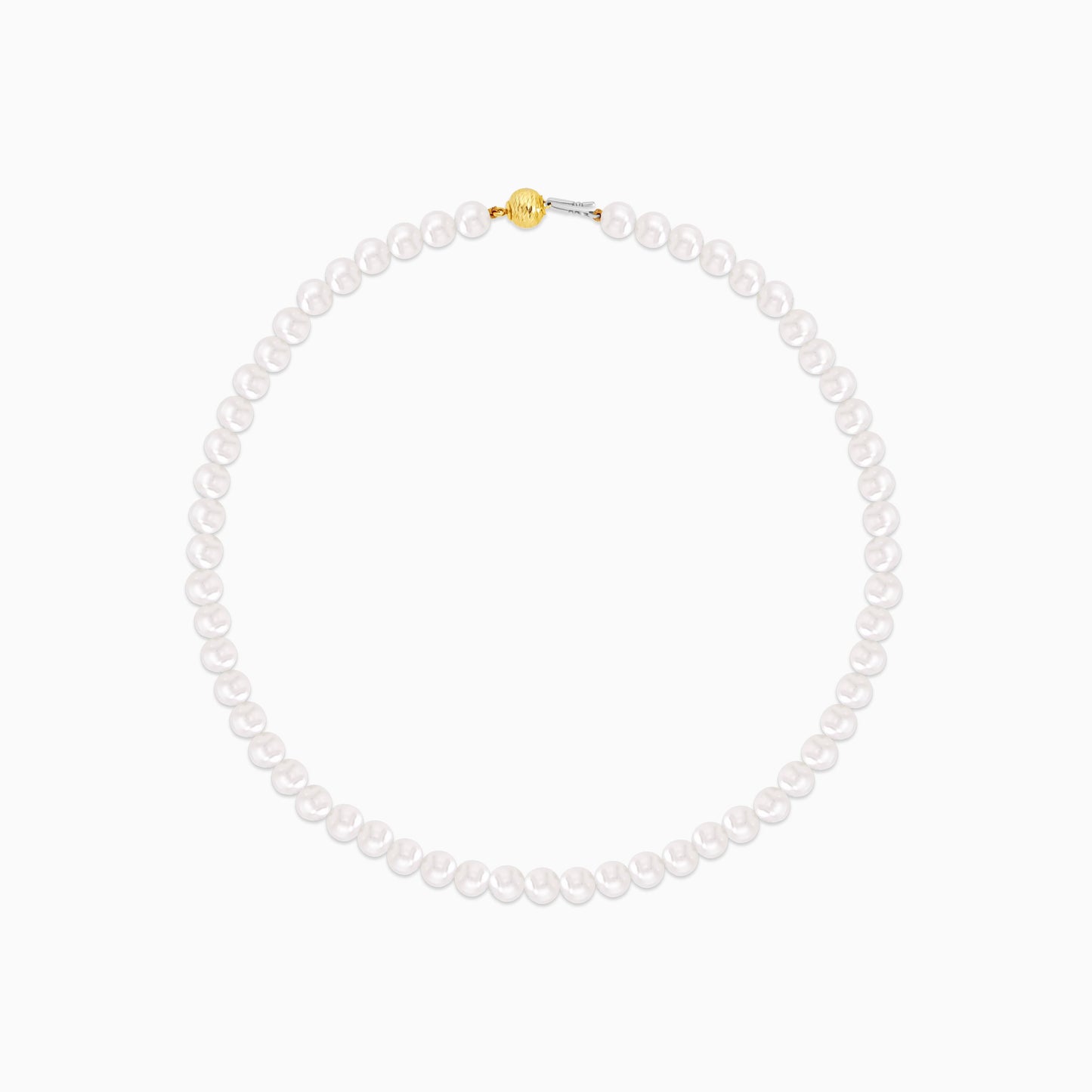 Classic Round Pearl Necklace with 18k yellow gold - from Danah collection