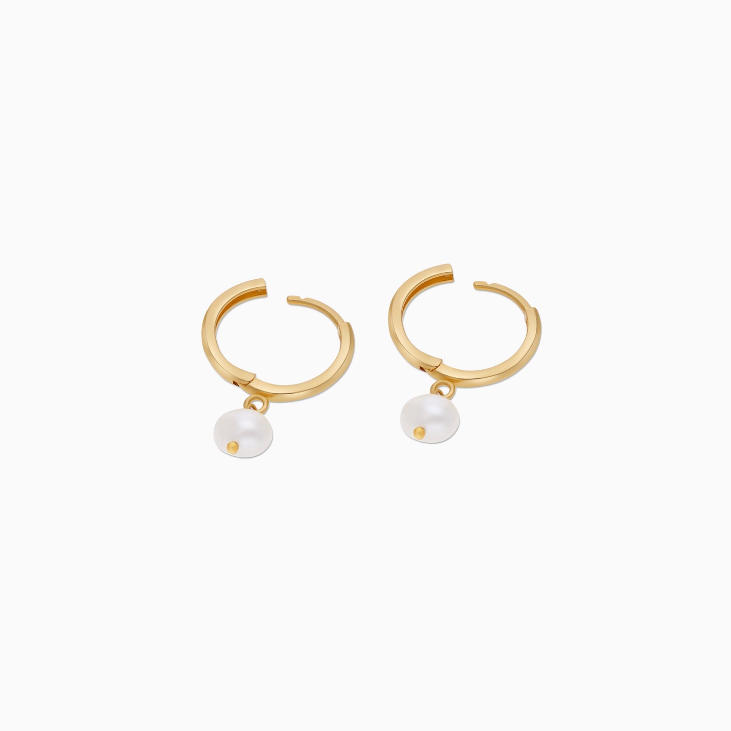 Danah 18K Gold Hoop Earrings with Pearl