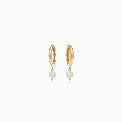 Danah 18K Gold Hoop Earrings with Pearl