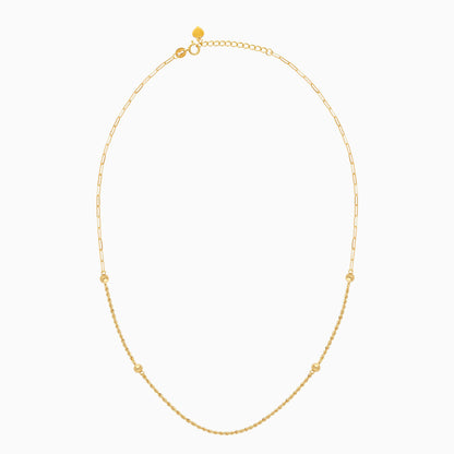 18k Yellow Gold Rope & Paper Clip Chain Necklace