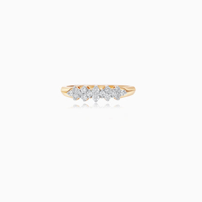 18k yellow gold ring with certified diamonds stones