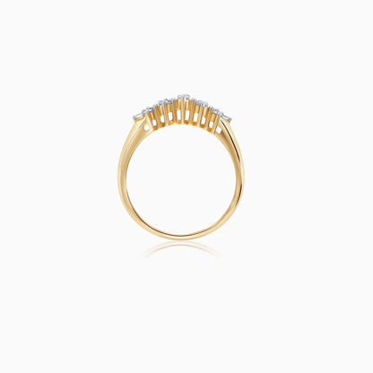 18k yellow gold ring with certified diamonds stones