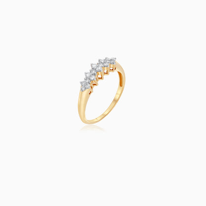 18k yellow gold ring with certified diamonds stones