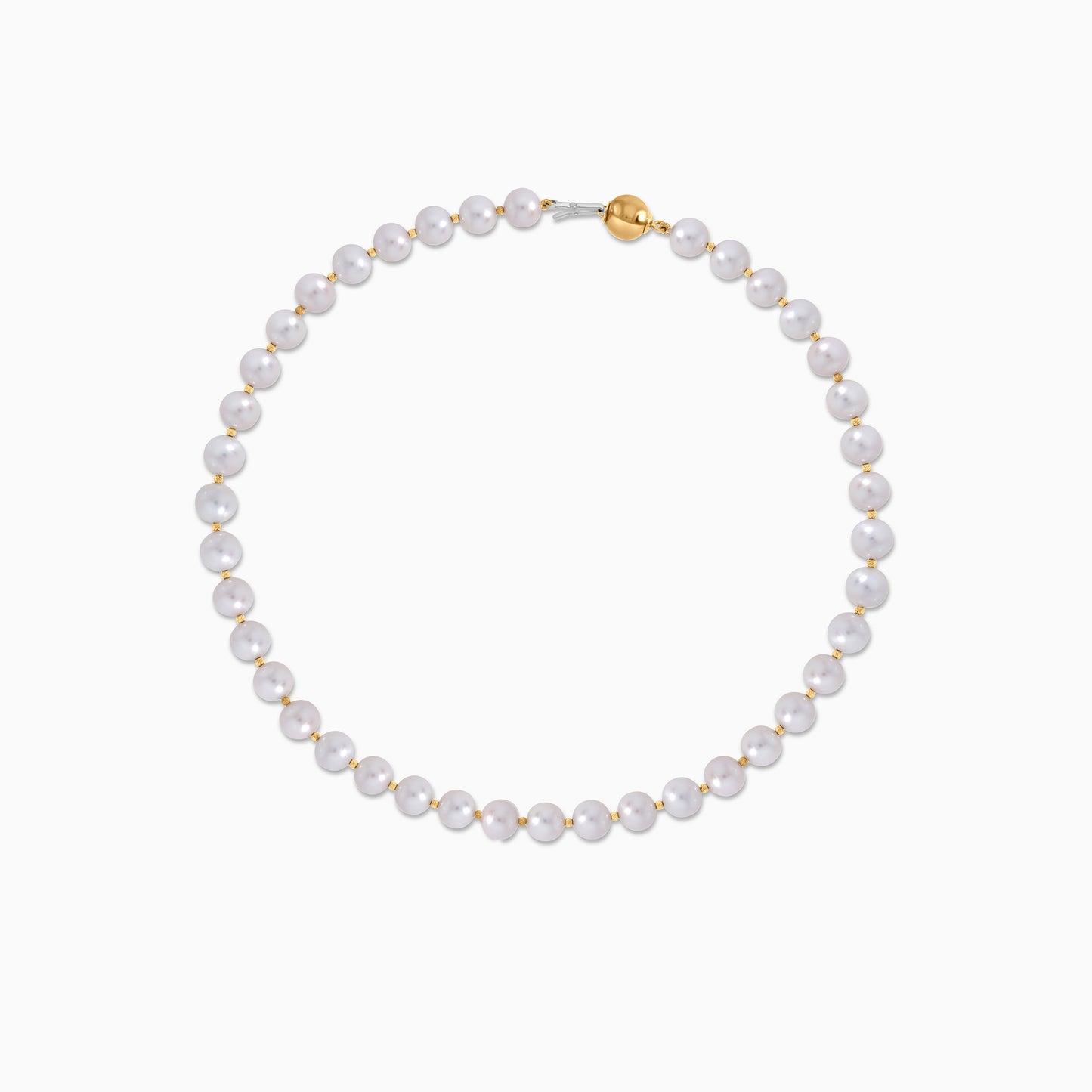 White Danah Pearl Choker with 18K Yellow Gold