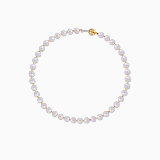 White Danah Pearl Choker with 18K Yellow Gold
