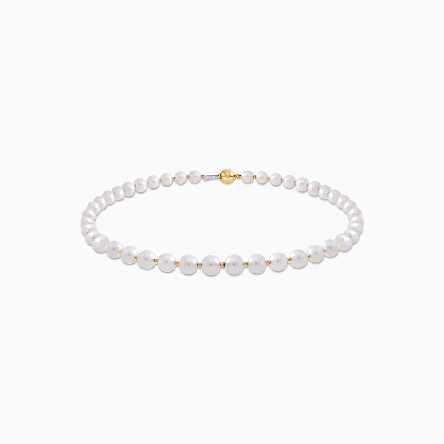 White Danah Pearl Choker with 18K Yellow Gold