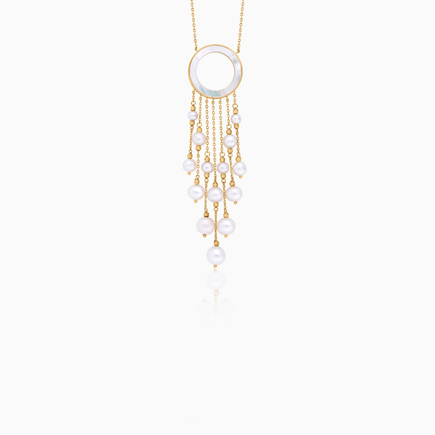 18K Yellow Gold Pearl Danah Necklace with Pendant