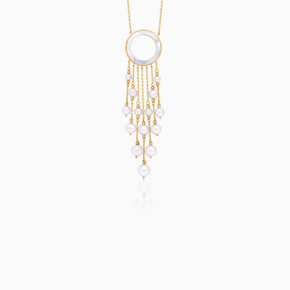 18K Yellow Gold Pearl Danah Necklace with Pendant