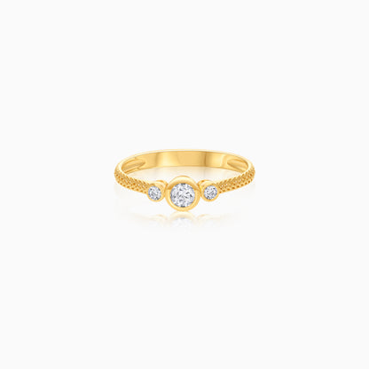 Filo 18k Yellow Gold Ring with 3 Natural Diamonds