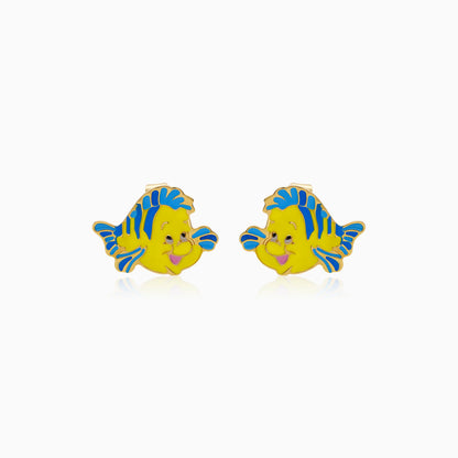18k Yellow Gold Disney Princess Ariel & Flounder Enamel Earrings for Kids – Disney Collection