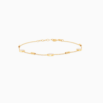 18K Yellow Gold Bracelet with Round Mother of Pearl Accents – Eclat Collection