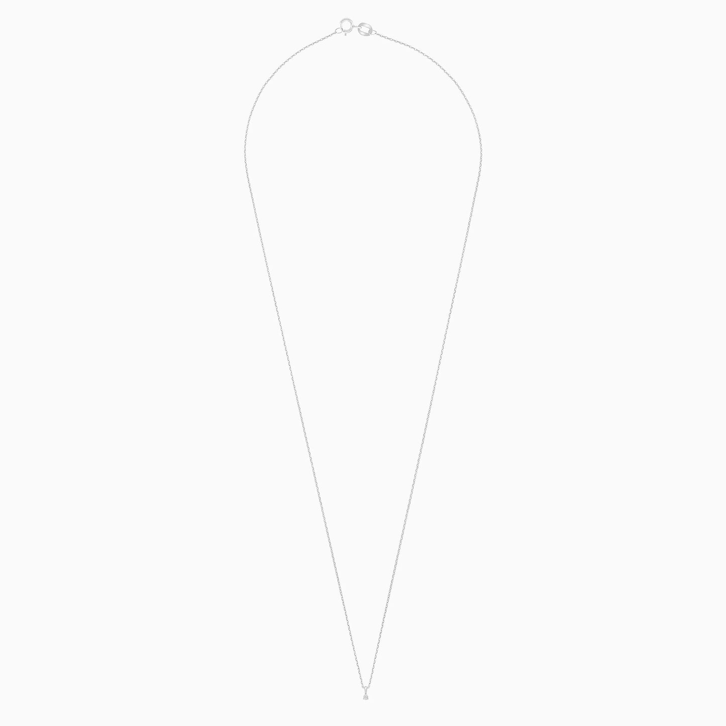 18k white gold chain with a pendant pear shaped natural diamond