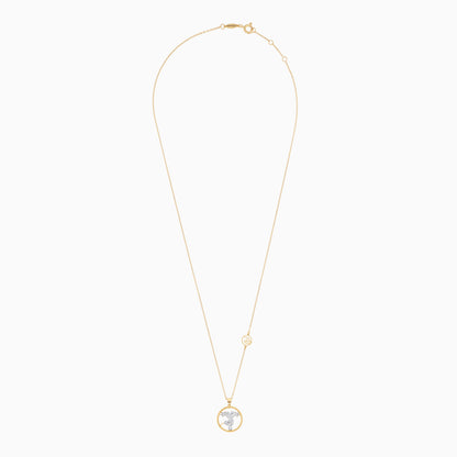 Disney- Mickey & Friends 18K Yellow Gold- Mickey Mouse Silhoutte -Necklace- with Natural Diamonds