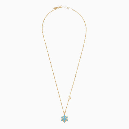 Disney Frozen-18 KT Yellow Gold - Snowflake Necklace with Enamel