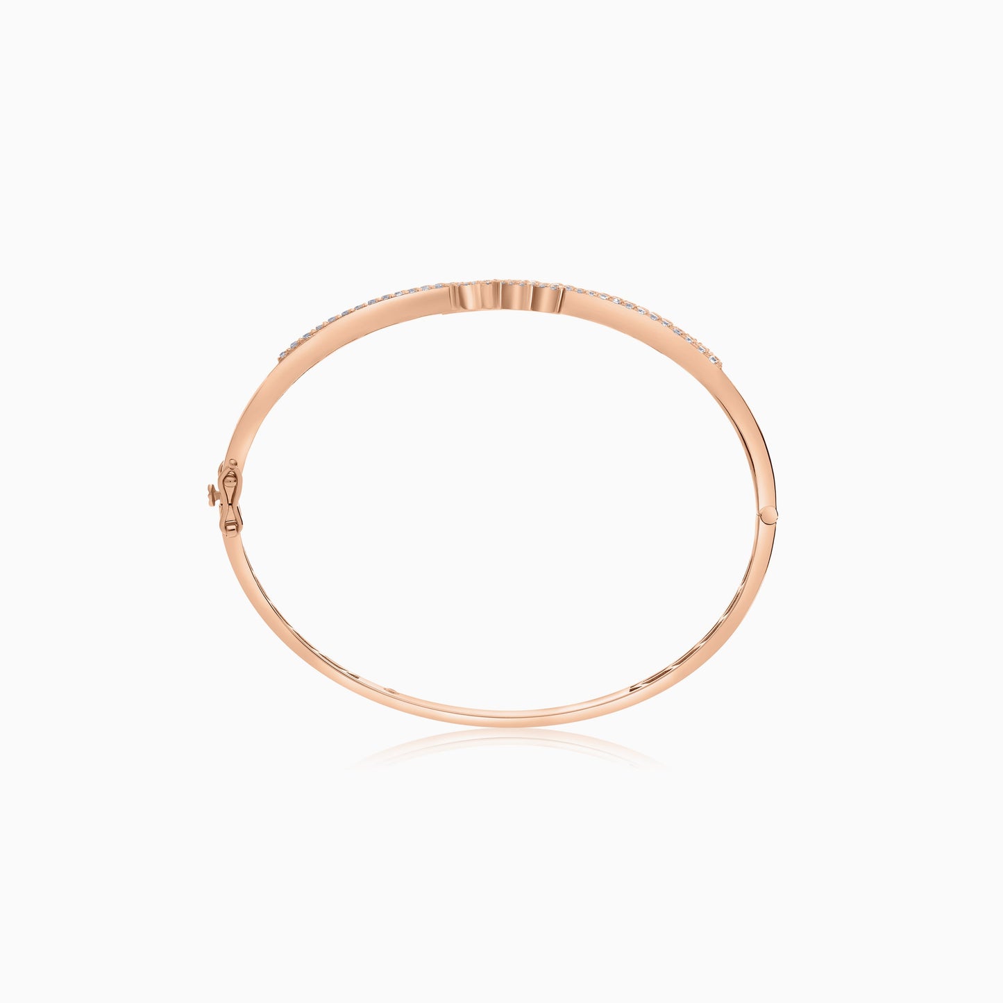 18K Rose Gold Palm Tree Bangle Decorated with Natural Diamonds | Al Nakhla Collection