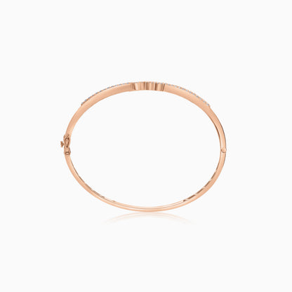 18K Rose Gold Palm Tree Bangle Decorated with Natural Diamonds | Al Nakhla Collection
