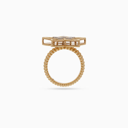 18K Yellow Gold Ring with Natural Diamonds – Fortuna Diamond Collection