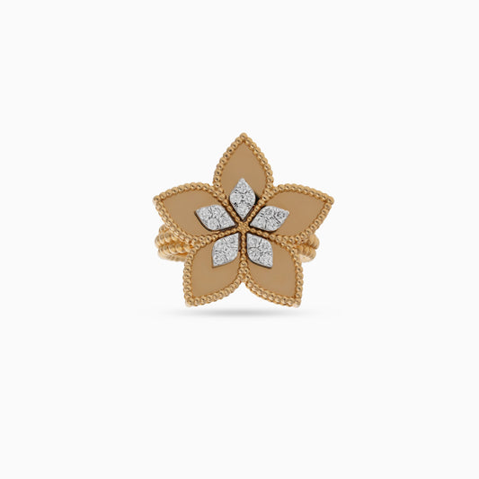 18K Yellow Gold Ring with Natural Diamonds – Fortuna Diamond Collection