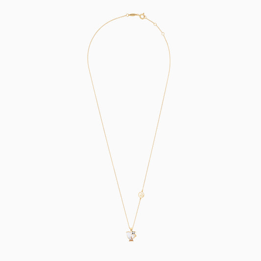 18K Yellow Gold Disney Princess Belle & Chip Teacup Necklace for Kids with Enamel | Disney Collection