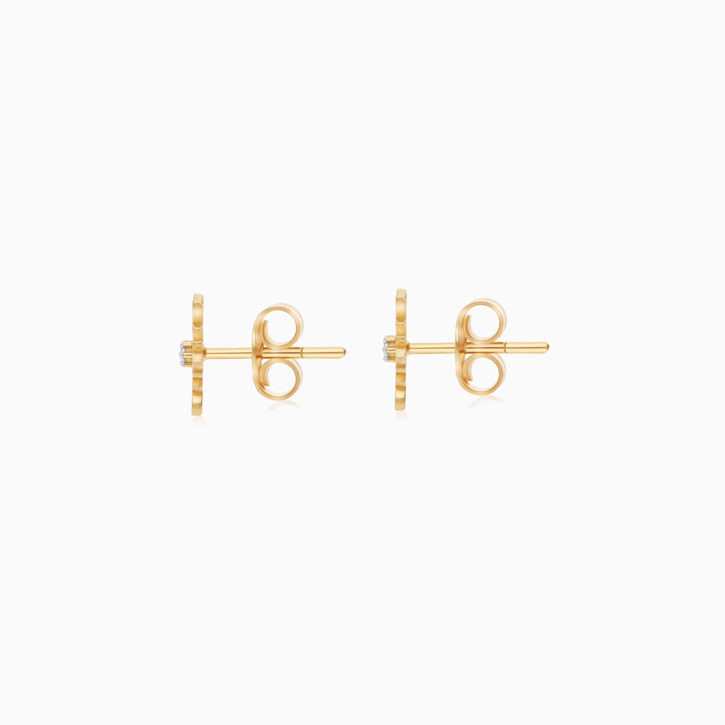 Disney Frozen 18k Yellow Gold Snowflake Earrings with Natural Diamonds | Disney Collection