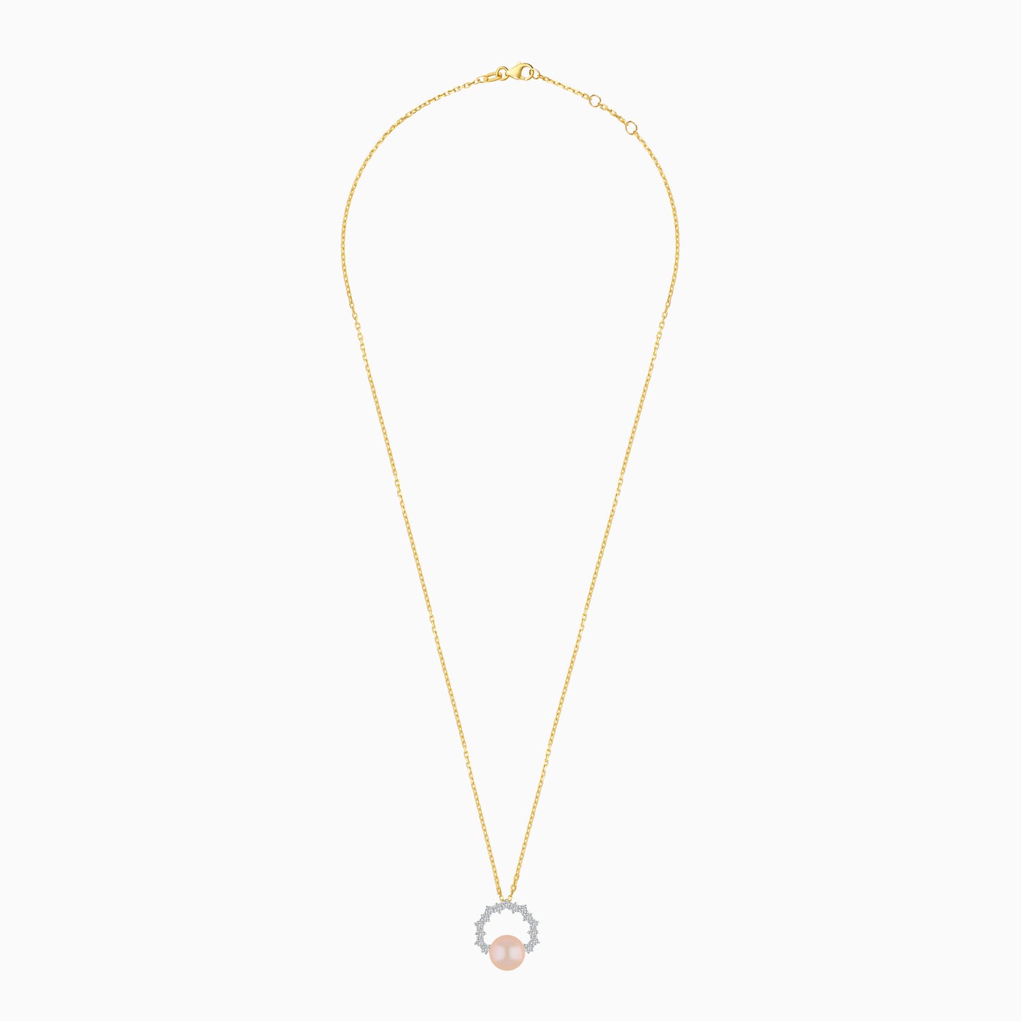 18K Yellow Gold Cultured Pearl and Diamond Necklace