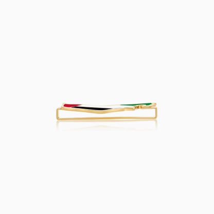 18k Yellow Gold Wearable Strap Accessory UAE Map Enamel Pin