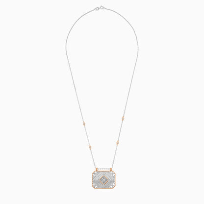 18k white & rose gold necklace decorated with natural diamonds – tablah diamond collection