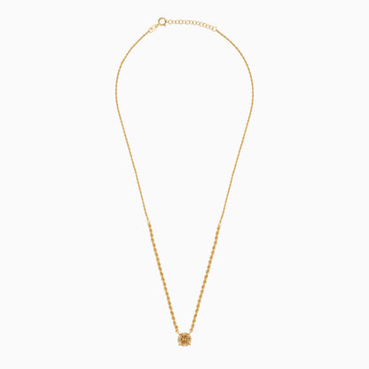 18k Yellow Gold Rope Chain Necklace with Yellow Swarovski Zirconia