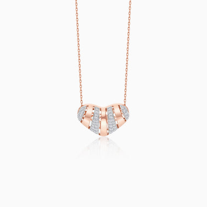 18k Rose Gold Necklace with Natural Diamond Heart Pendant