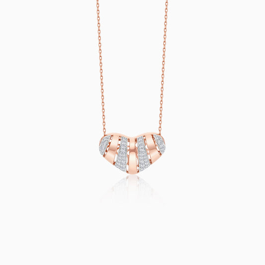 18k Rose Gold Necklace with Natural Diamond Heart Pendant