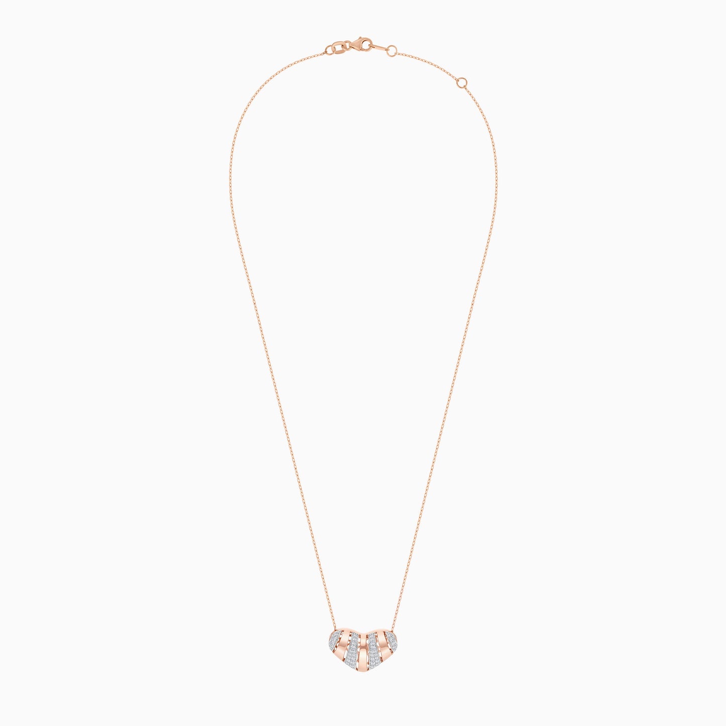18k Rose Gold Necklace with Natural Diamond Heart Pendant