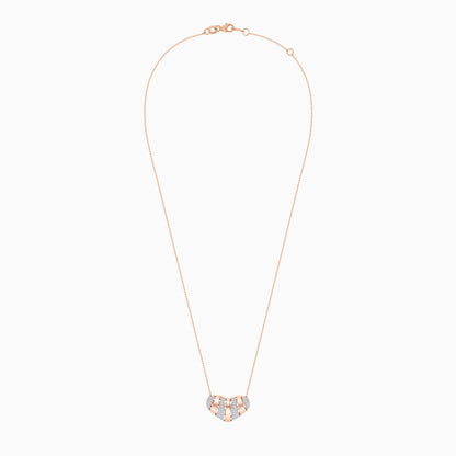 18k Rose Gold Necklace with Natural Diamond Heart Pendant