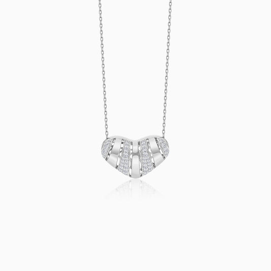 18k White Gold Necklace with Natural Diamond Heart Pendant