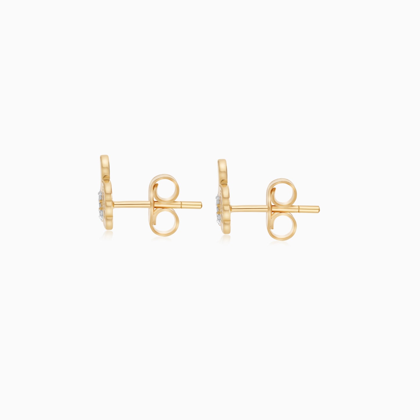 18k Yellow Gold Mickey Mouse Thumbs Up Earrings for Kids with Natural Diamonds | Disney Collection