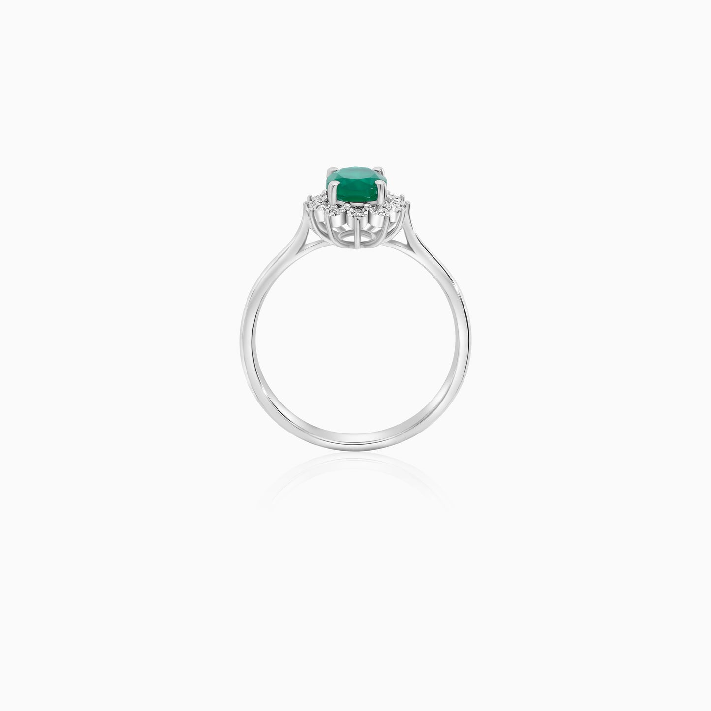 خاتم من الذهب الأبيض عيار 18 قيراطًا مرصع بالعقيق والماس – مجموعة ديانا