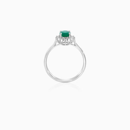 خاتم من الذهب الأبيض عيار 18 قيراطًا مرصع بالعقيق والماس – مجموعة ديانا