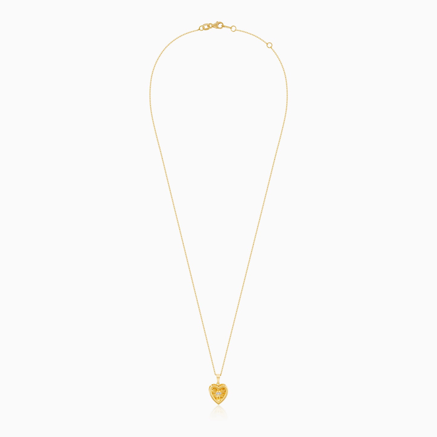 18K Yellow Gold Heart Pendant with Dancing Diamond | Dancing Diamond Collection