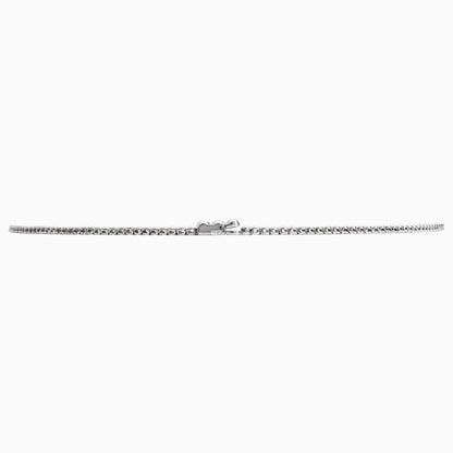 White Gold Necklace with Square Baguette and Round Diamonds – Carre Collection