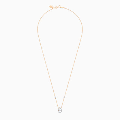 18K Rose Gold Drop Necklace with Natural Diamonds | Dancing Diamond Collection