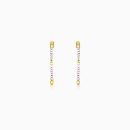 Elegant 18K Yellow Gold with natural Diamond Round Shape Hoops