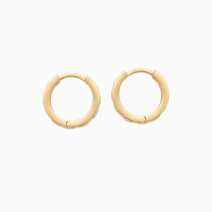 أقراط دائرية من الذهب الأصفر عيار 18 قيراطًا للنساء