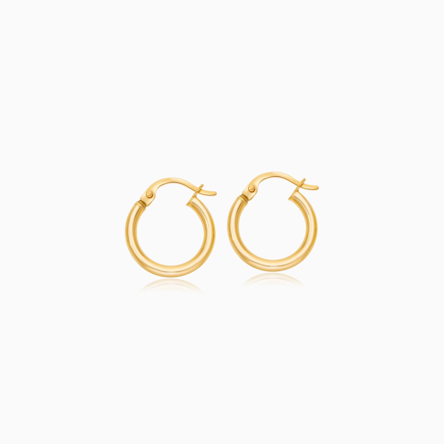 أقراط من الذهب الأصفر عيار 18 قيراطًا بشكل دائري - مجموعة الأقراط الحلقية